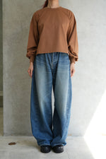 CROPPED LONG-SLV TEE/BIG FIT(6.5OZ)-C/BROWN -