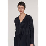 ACCORDION CROPPED CARDIGAN-BLACK-