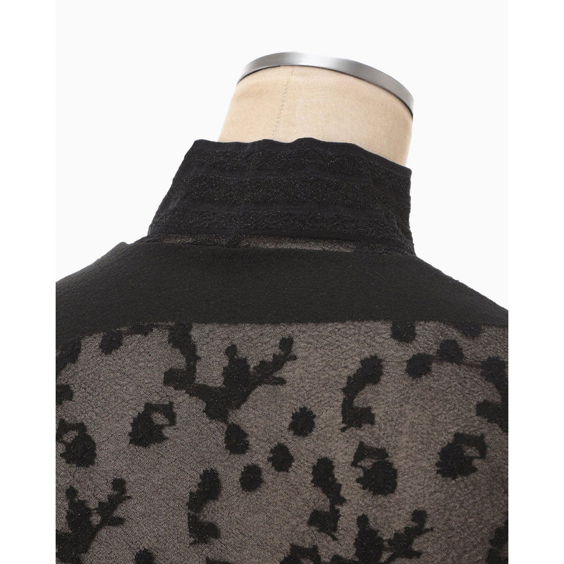 Knitted High Neck Top -BLACK-