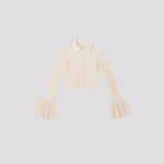 HYPHA LUCENT GLITTER SHIRT CARDIGAN-PEARLGOLD