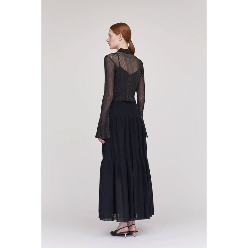 HYPHA LUCENT GLITTER SHIRT CARDIGAN-BLACKBLACK-