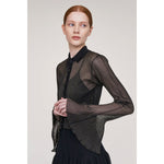 HYPHA LUCENT GLITTER SHIRT CARDIGAN-PEARLGOLD