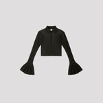 HYPHA LUCENT GLITTER SHIRT CARDIGAN-BLACKBLACK-