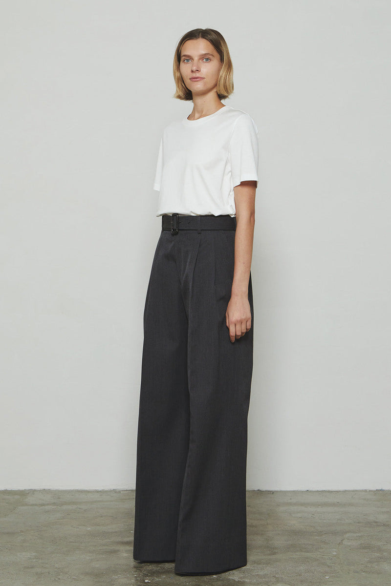 RERACS SUPER TWILL S+S THE SLACKS BELTED 2 TUCK -TOP GRAY- – THEMARKET