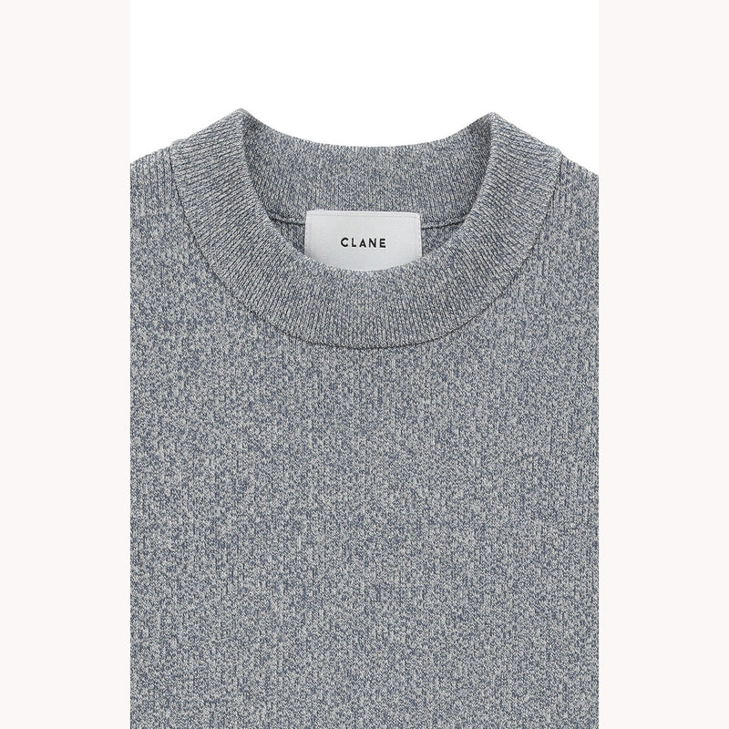 SQUARE SLEEVE KNIT TOPS -BLUE-