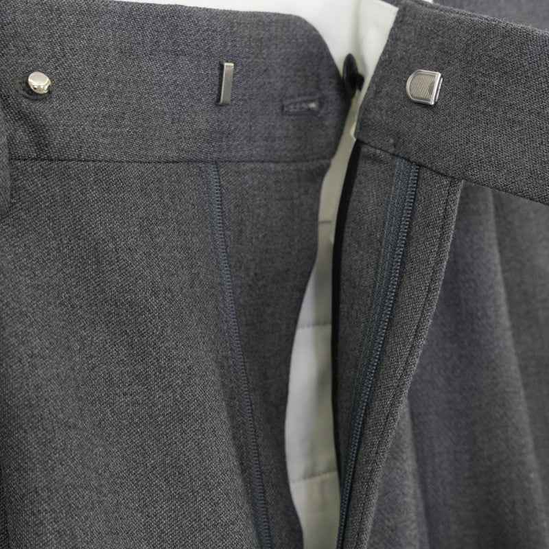 DOESKIN BARREL-LEG PANTS-CHACOAL-