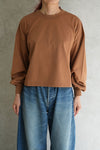 CROPPED LONG-SLV TEE/BIG FIT(6.5OZ)-C/BROWN -