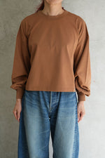 CROPPED LONG-SLV TEE/BIG FIT(6.5OZ)-C/BROWN -
