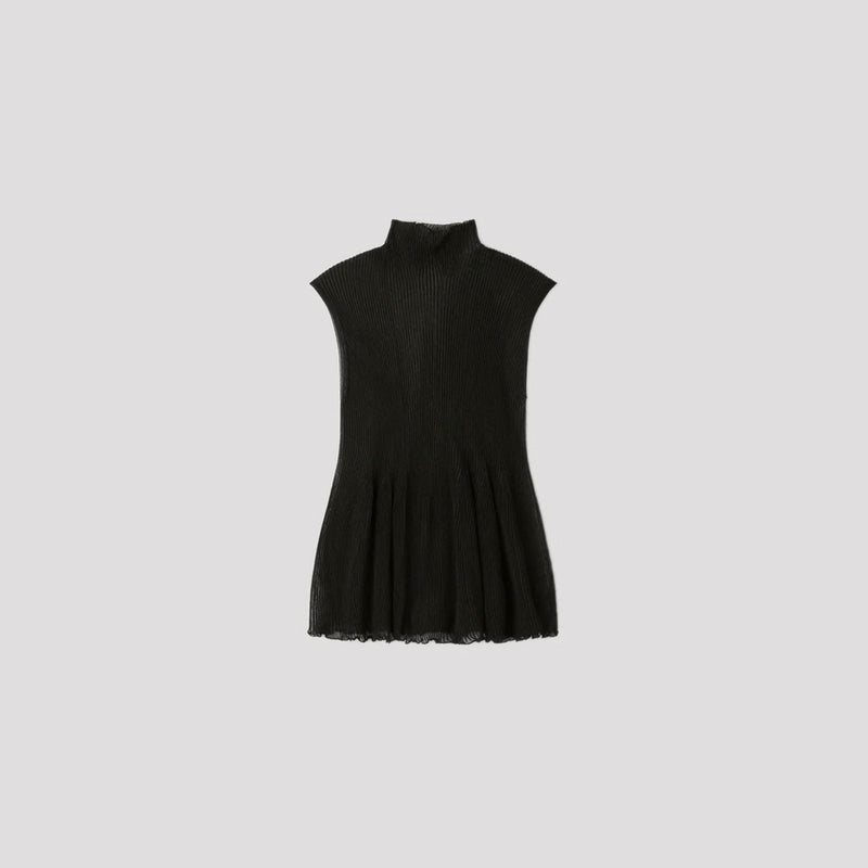 HYPHA LUCENT GLITTER SLEEVELESS TOP -BLACKBLACK