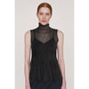 HYPHA LUCENT GLITTER SLEEVELESS TOP -BLACKBLACK