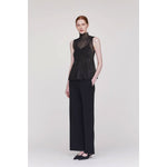 HYPHA LUCENT GLITTER SLEEVELESS TOP -BLACKBLACK