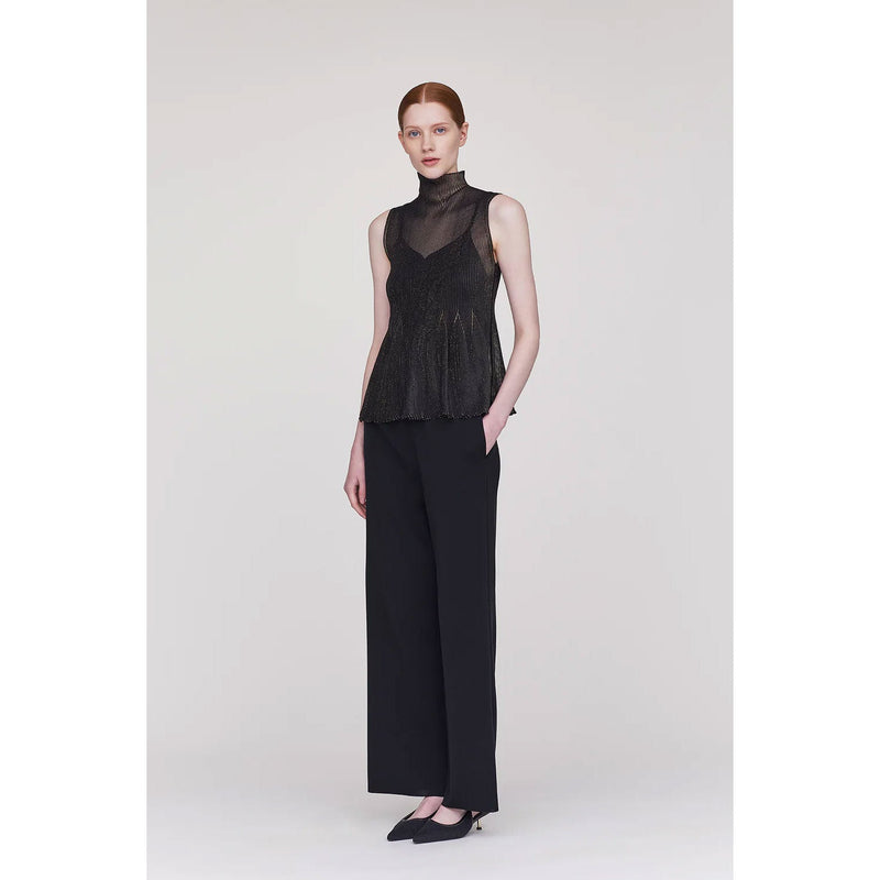 HYPHA LUCENT GLITTER SLEEVELESS TOP -BLACKBLACK