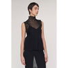 HYPHA LUCENT GLITTER SLEEVELESS TOP -BLACKBLACK
