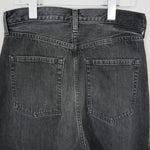 DENIM BARREL LEG JEANS -USED WASH(BLACK)-