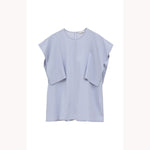 SQUARE SLEEVE BLOUSE -BLACK-