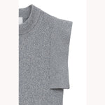 SQUARE SLEEVE KNIT TOPS -BLUE-