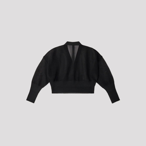 GARTER LUCENT CROPPED CARDIGAN-BLACK-