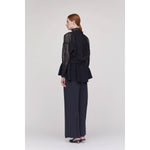 GARTER LUCENT CROPPED CARDIGAN-BLACK-