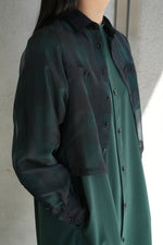 SHEER PLAID SHIRT-C/BROWN-