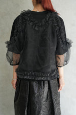 チュールレイヤードTOPS-BLACK-
