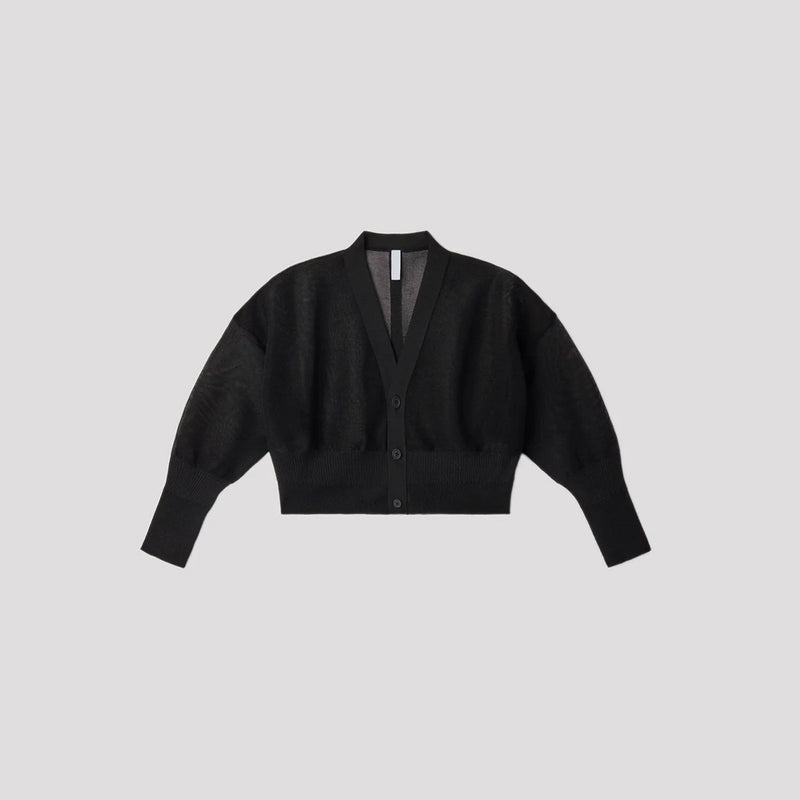 GARTER LUCENT CROPPED CARDIGAN-BLACK-