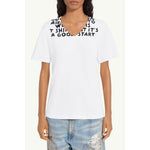 Vネック SIDA Tシャツ-WHITE-
