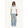 Vネック SIDA Tシャツ-WHITE-