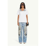 Vネック SIDA Tシャツ-WHITE-