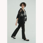 SHEER FLOWER LACE SHIRTS -IVORY-