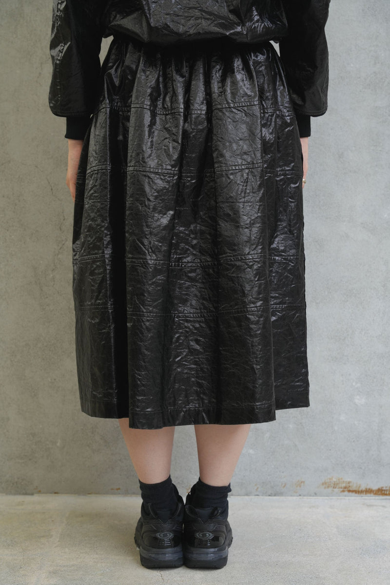 箔プリントスカート-BLACK-
