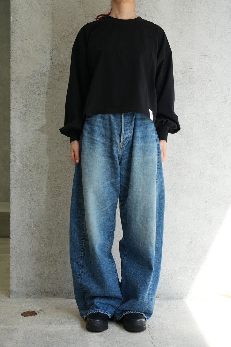 CROPPED LONG-SLV TEE/BIG FIT(6.5OZ)-C/BROWN -