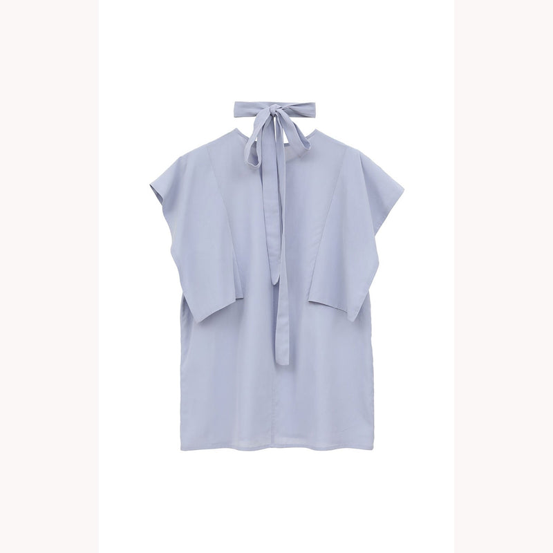SQUARE SLEEVE BLOUSE -BLUE-