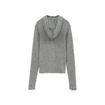 WOOL RIB HOODED TIGHT TOPS -BLACK-