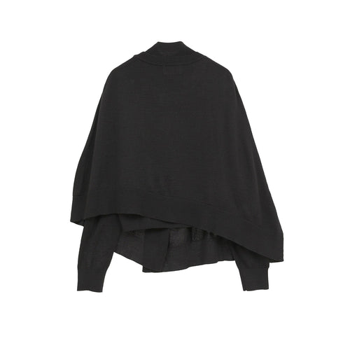 CAPE SET KNIT TOPS -BLACK-
