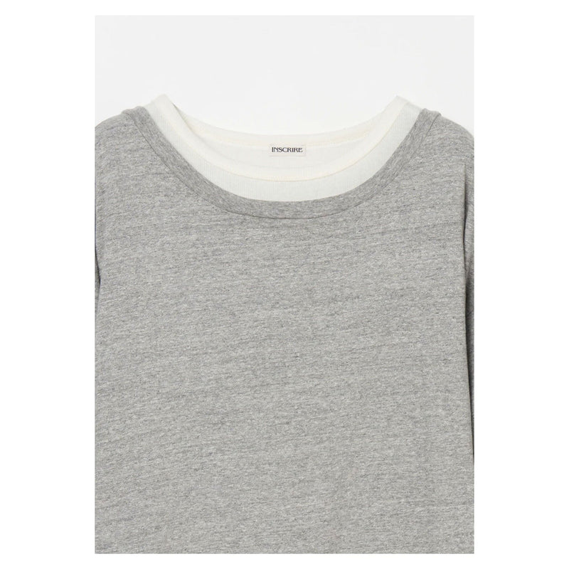 Plating Rib Layered Tee -WHITE×LT.GREY-