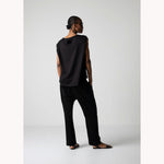 LISA FRENCH SLEEVE TOP -BLACK-