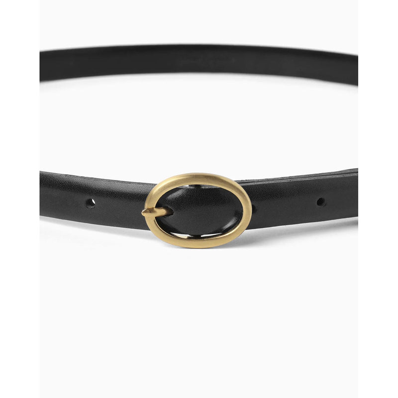 Cow Hide Leather Narrow Belt -GREY-
