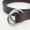 LEATHER RING BELT -BLACK-