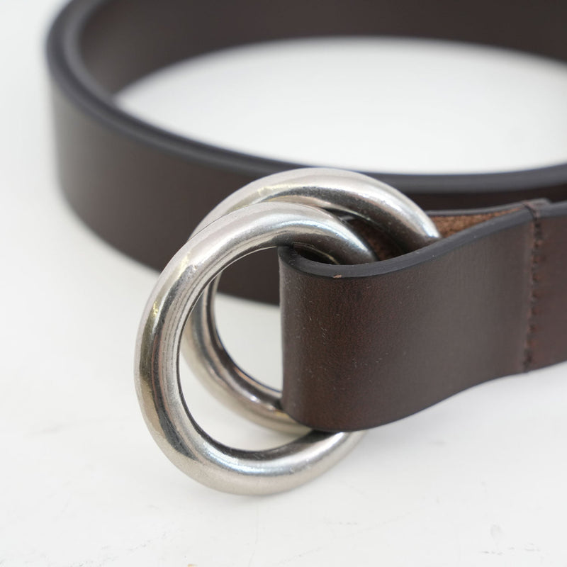 LEATHER RING BELT -BLACK-