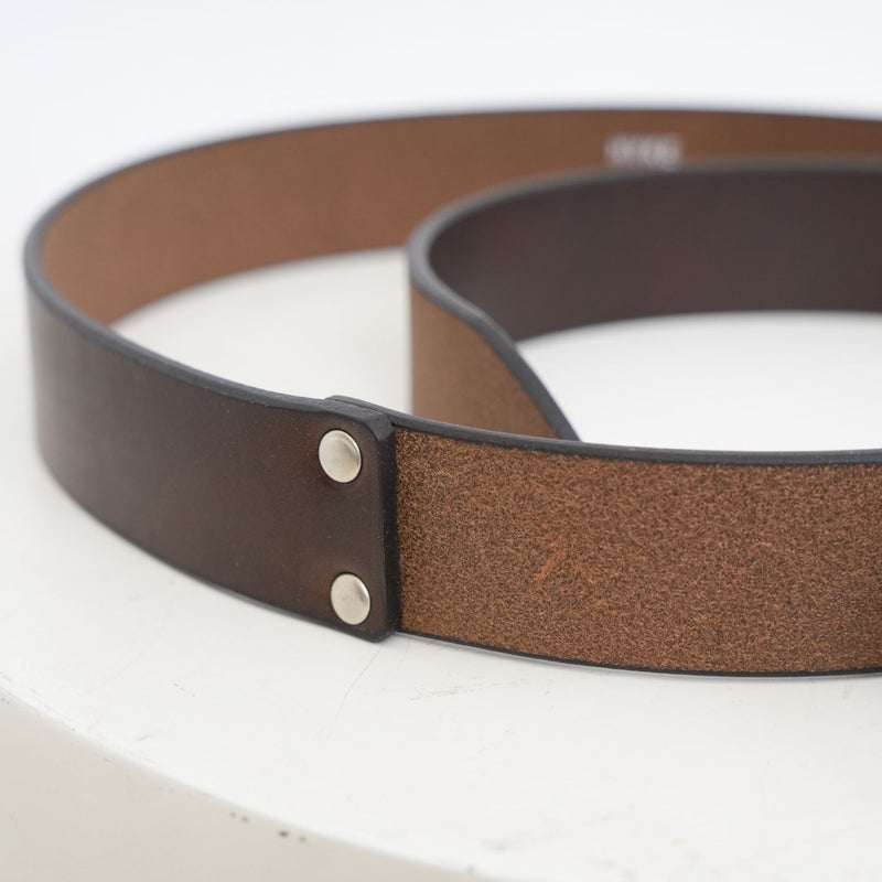 LEATHER RING BELT -BLACK-