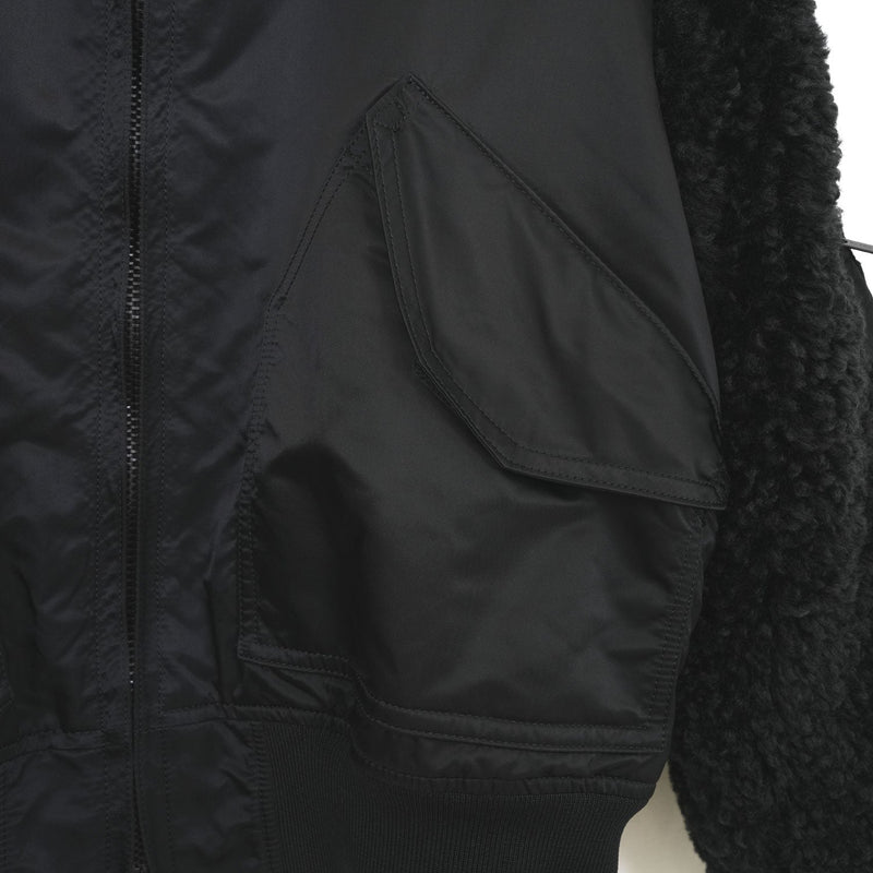 FAUX SHEARLING TYPE CWU-45/P JACKET-BLACK-