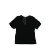 Shoulder Gathered Velour T-Shirt-C.GREY-