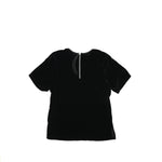 Shoulder Gathered Velour T-Shirt-C.GREY-
