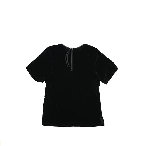 Shoulder Gathered Velour T-Shirt-C.GREY-