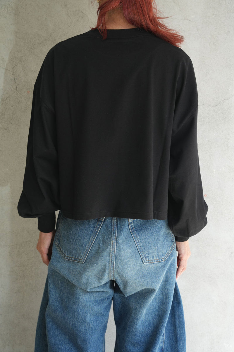 CROPPED LONG-SLV TEE/BIG FIT(6.5OZ)-C/BROWN -