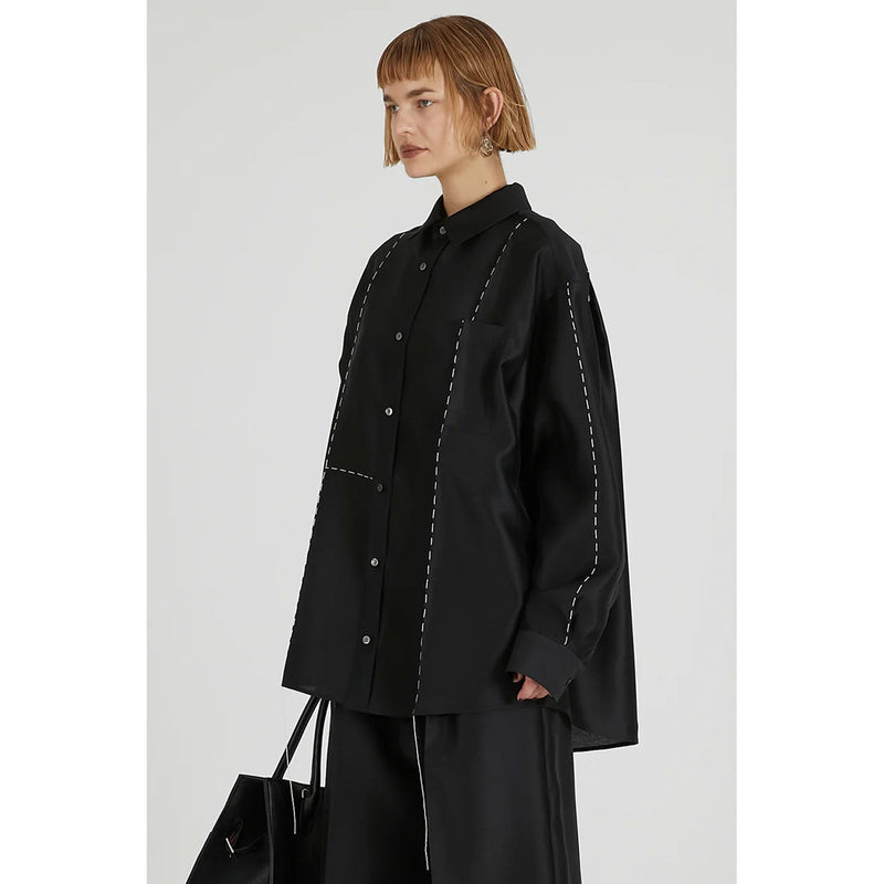 Hand Stitched Shirt-BLACK-