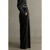 Synthetic Leather Voluminous Wide Pants-BLACK-