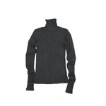 Pure Merino Wool Turtleneck Top -BLACK-