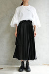 シャーリングバルーンスリーブTOPS-BLACK-