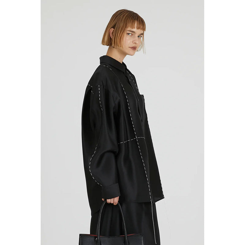 Hand Stitched Shirt-BLACK-